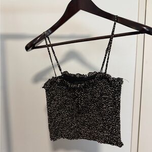 Reformation Black and Cream Camisole